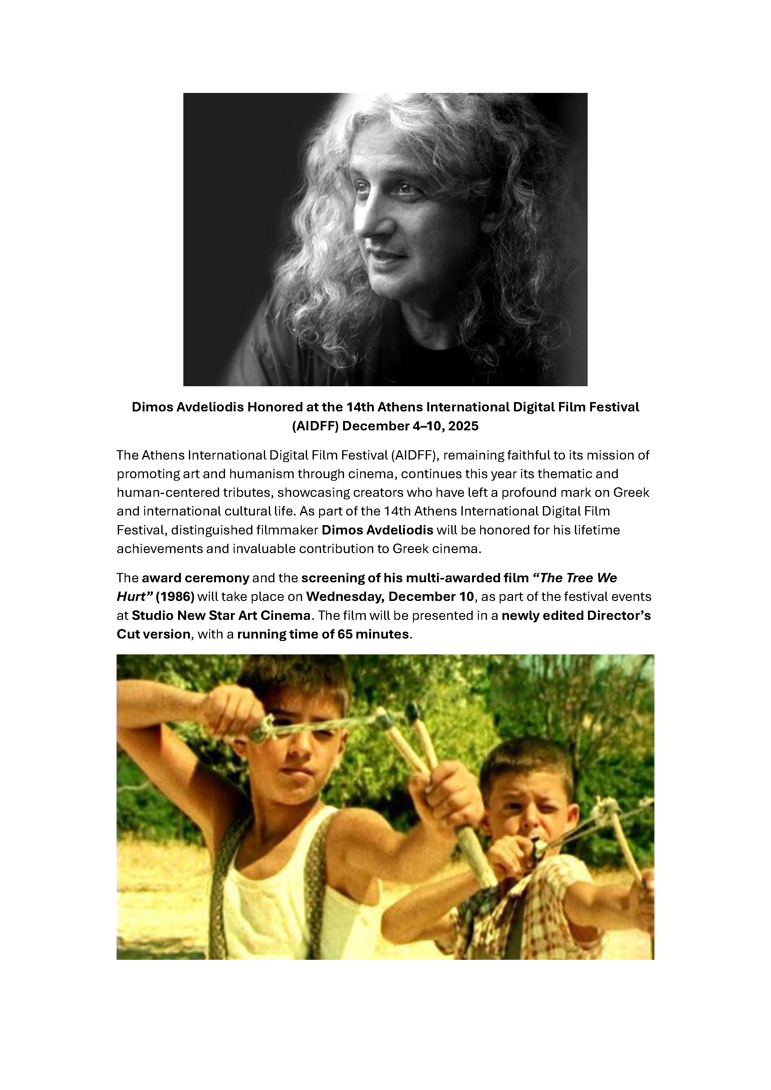 Dimos Avdeliodis Honored at the 14th Athens International Digital Film Festival Page 1